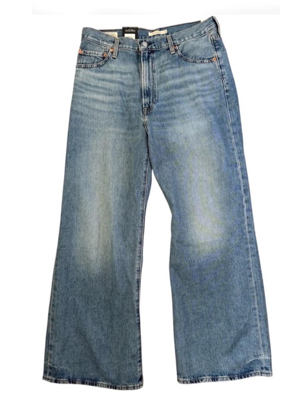 Levis Premium Rib Cage Wide Leg Light Wash Denim High Rise Jeans